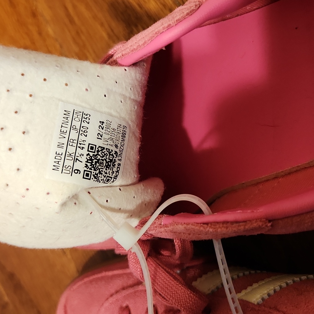 adidas Pink Suede Gazelle Women's Sneakers with White Stripes - Picture 6 of 7